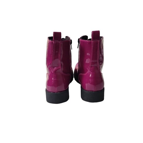 Olive & Edie Pink Combat Boots Y2k 90s Big Girls Sz 6 Chunky Grunge Girly Shiney - Picture 7 of 10